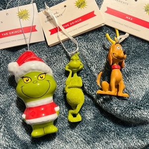 3Hallmark “2 Grinch” one Max Christmas Ornament Lot
